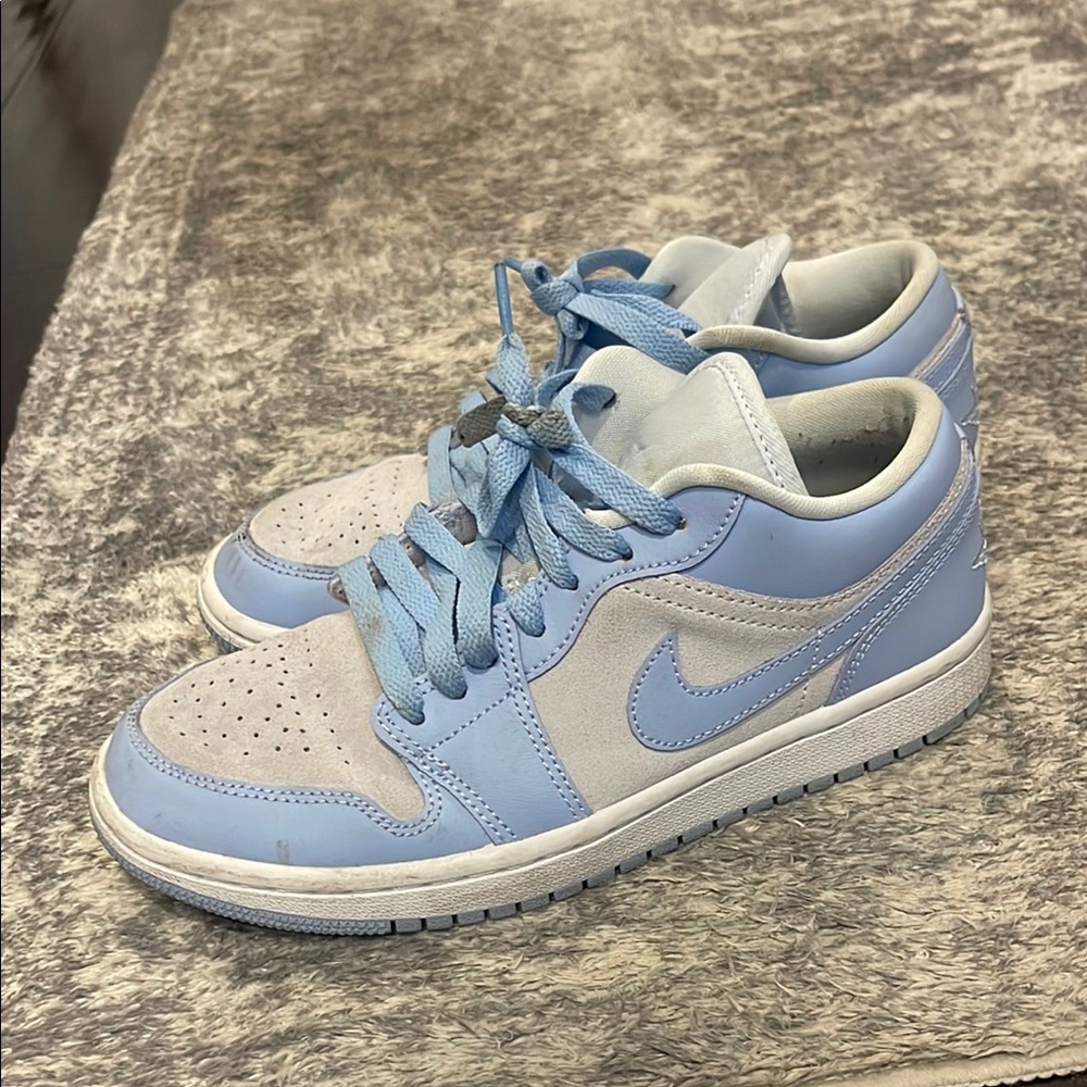 Nike Blue High-Top Sneakers with Leather Panels